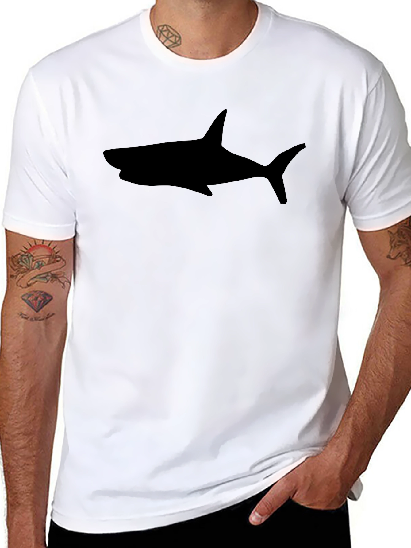 Shark Silhouette Black T-Shirt