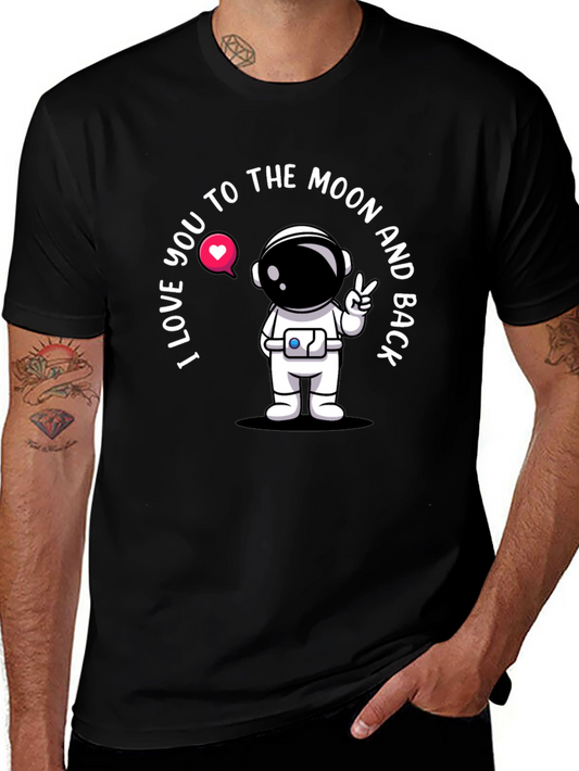 I Love You To The Moon Astronaut Black T-Shirt