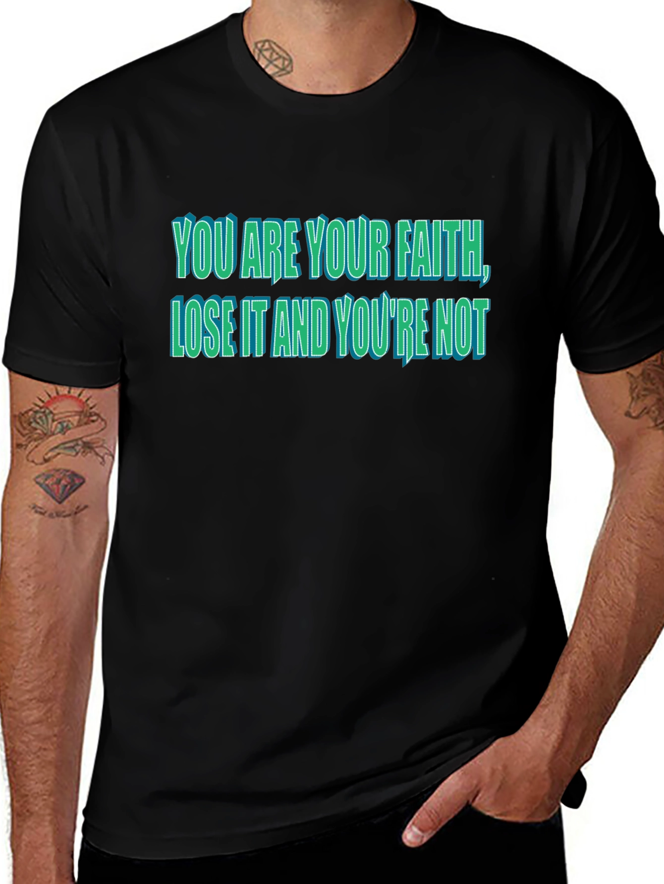 Faith Statement Graphic T-Shirt - Black