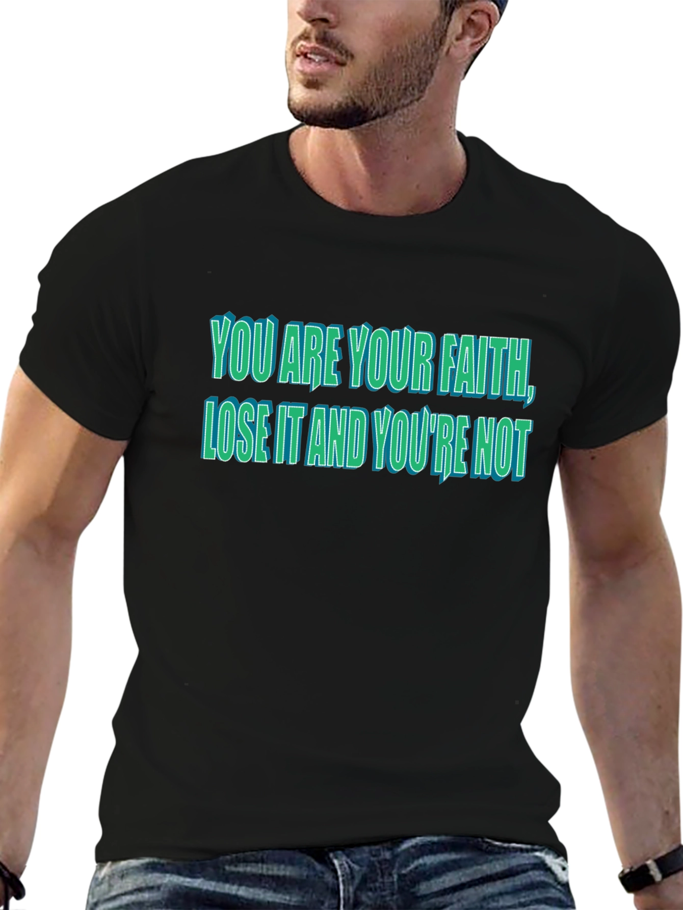 Faith Statement Graphic T-Shirt - Black