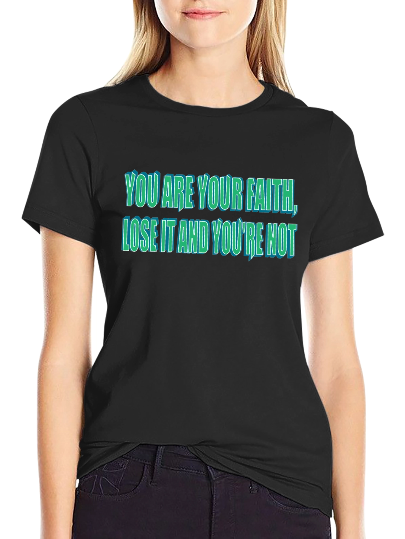 Faith Statement Graphic T-Shirt - Black
