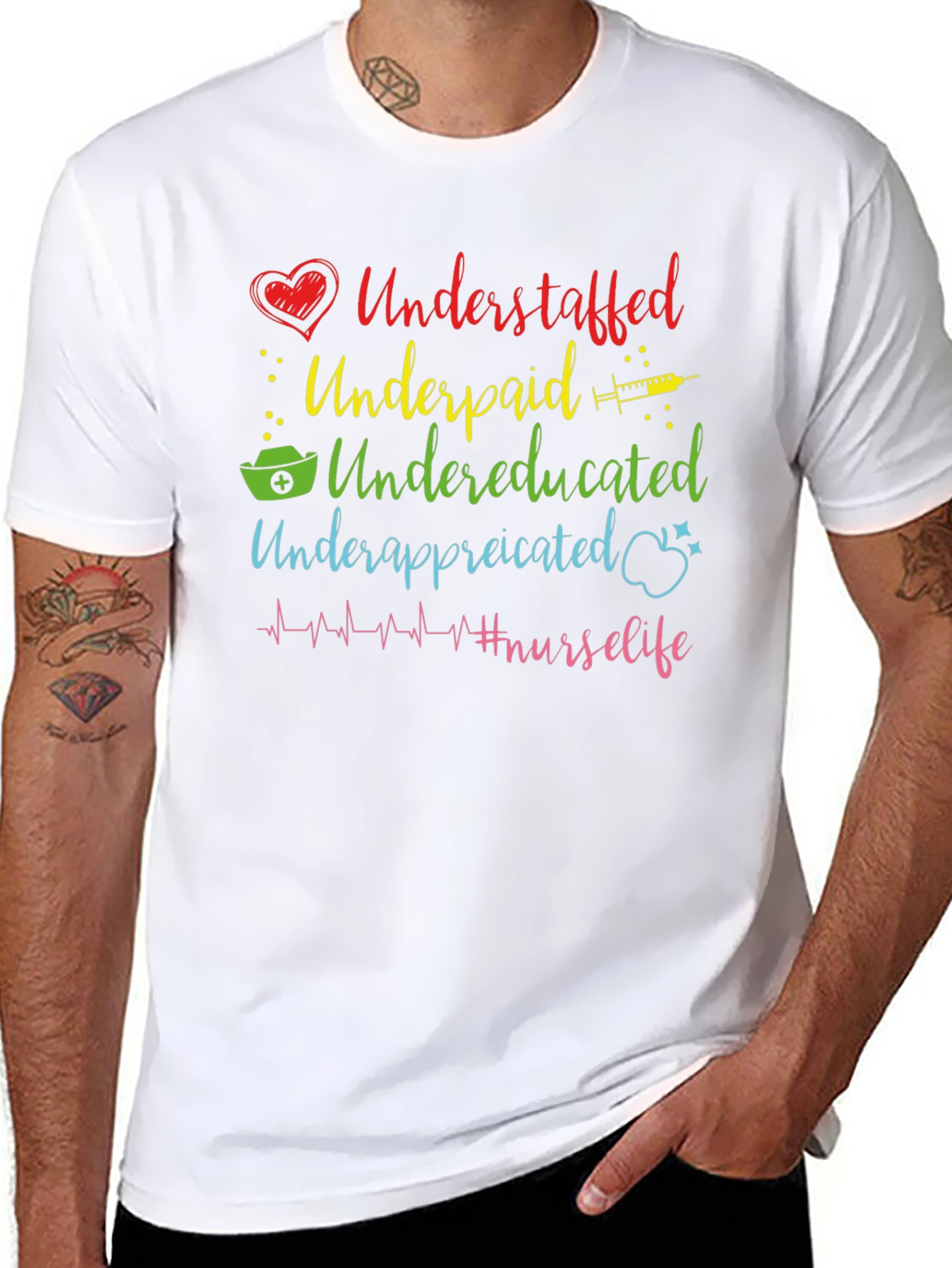 Nurse Life T-Shirt Understaffed Underpaid Undereducated