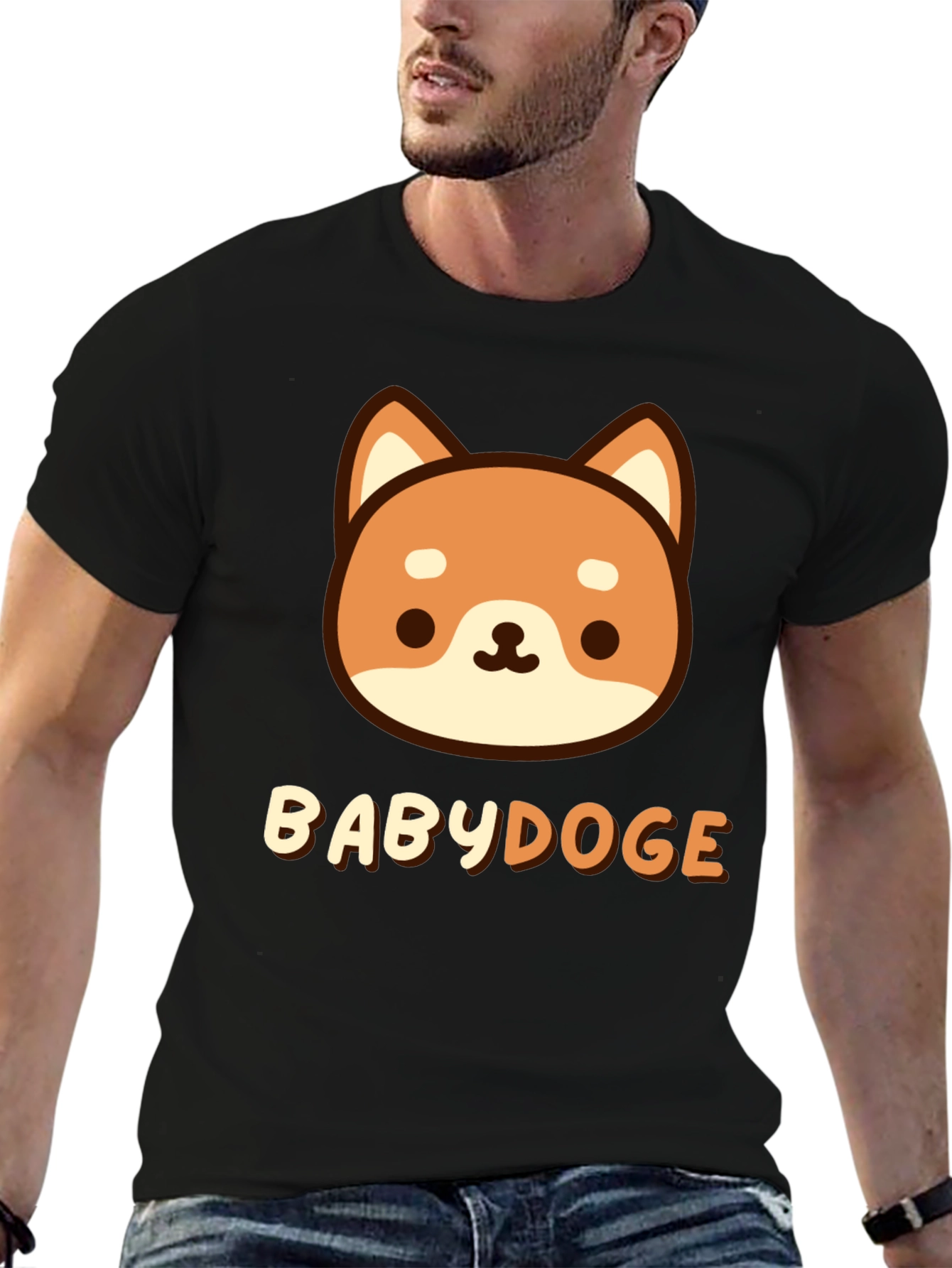 BabyDoge Cartoon Doge T-Shirt - Black
