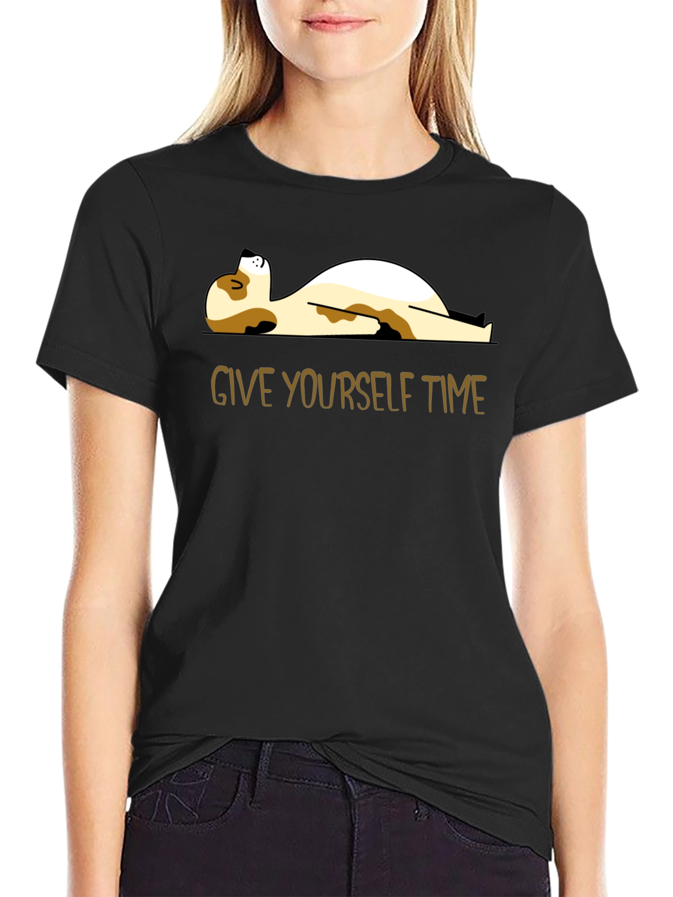 Relaxed Dog Graphic Tee - Give Yourself Time