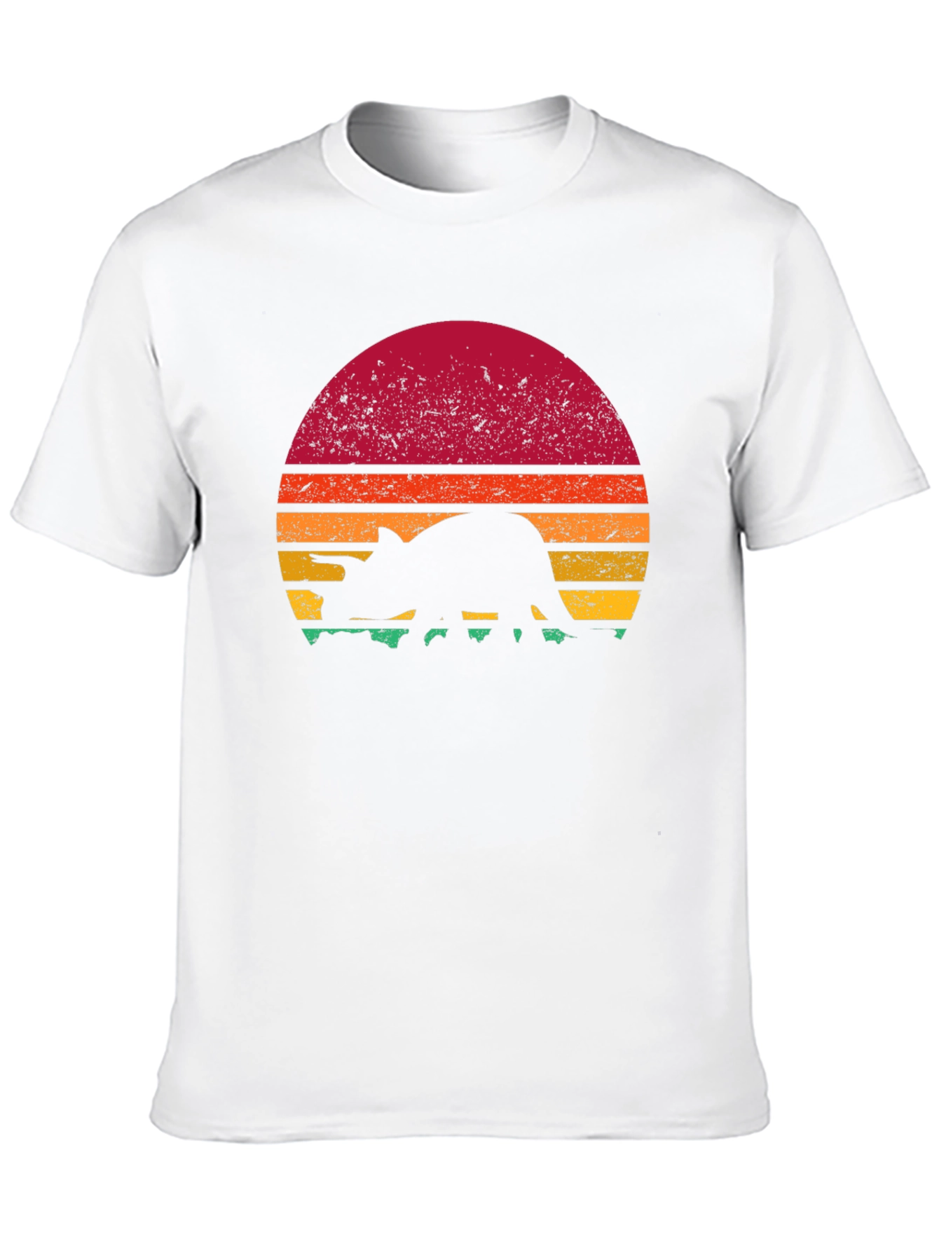 Retro Dinosaur Sunset Graphic T-Shirt