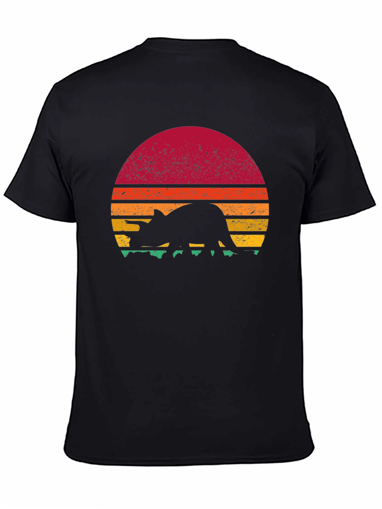 Retro Dinosaur Sunset Graphic T-Shirt