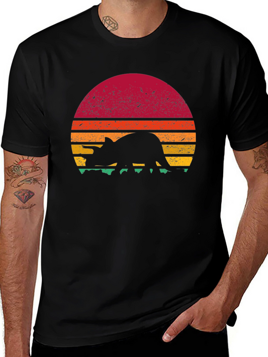 Retro Dinosaur Sunset Graphic T-Shirt