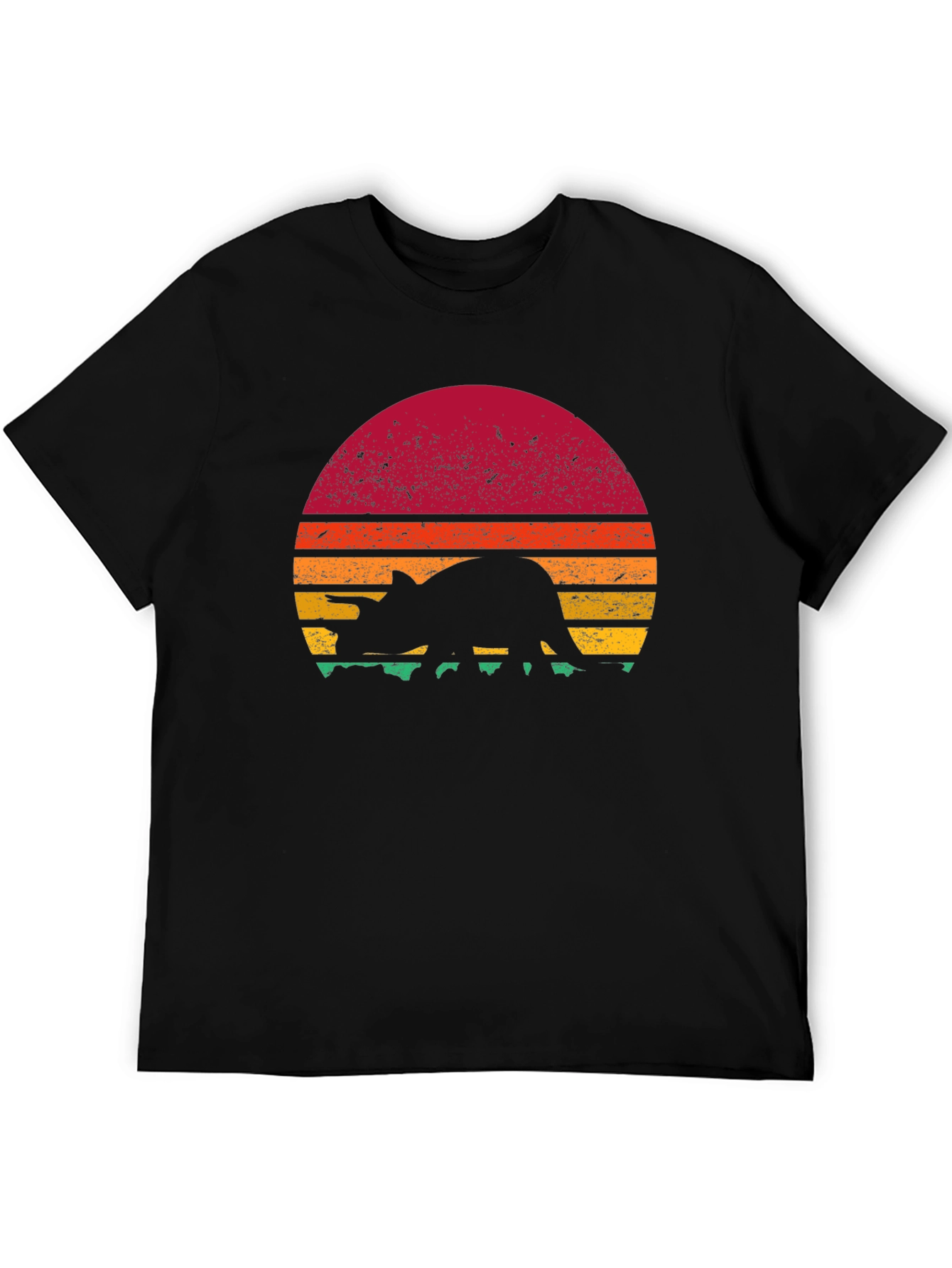 Retro Dinosaur Sunset Graphic T-Shirt