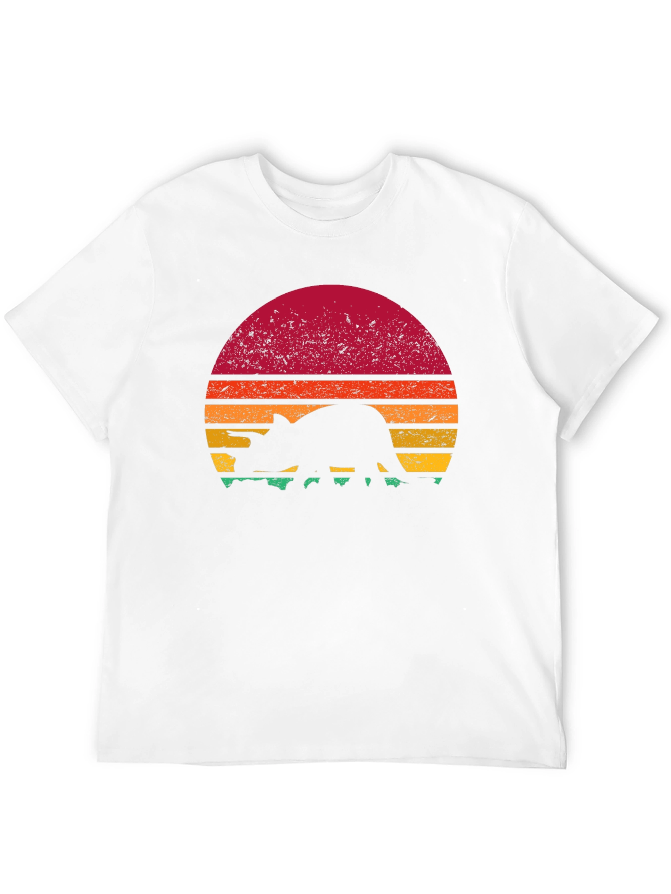 Retro Dinosaur Sunset Graphic T-Shirt