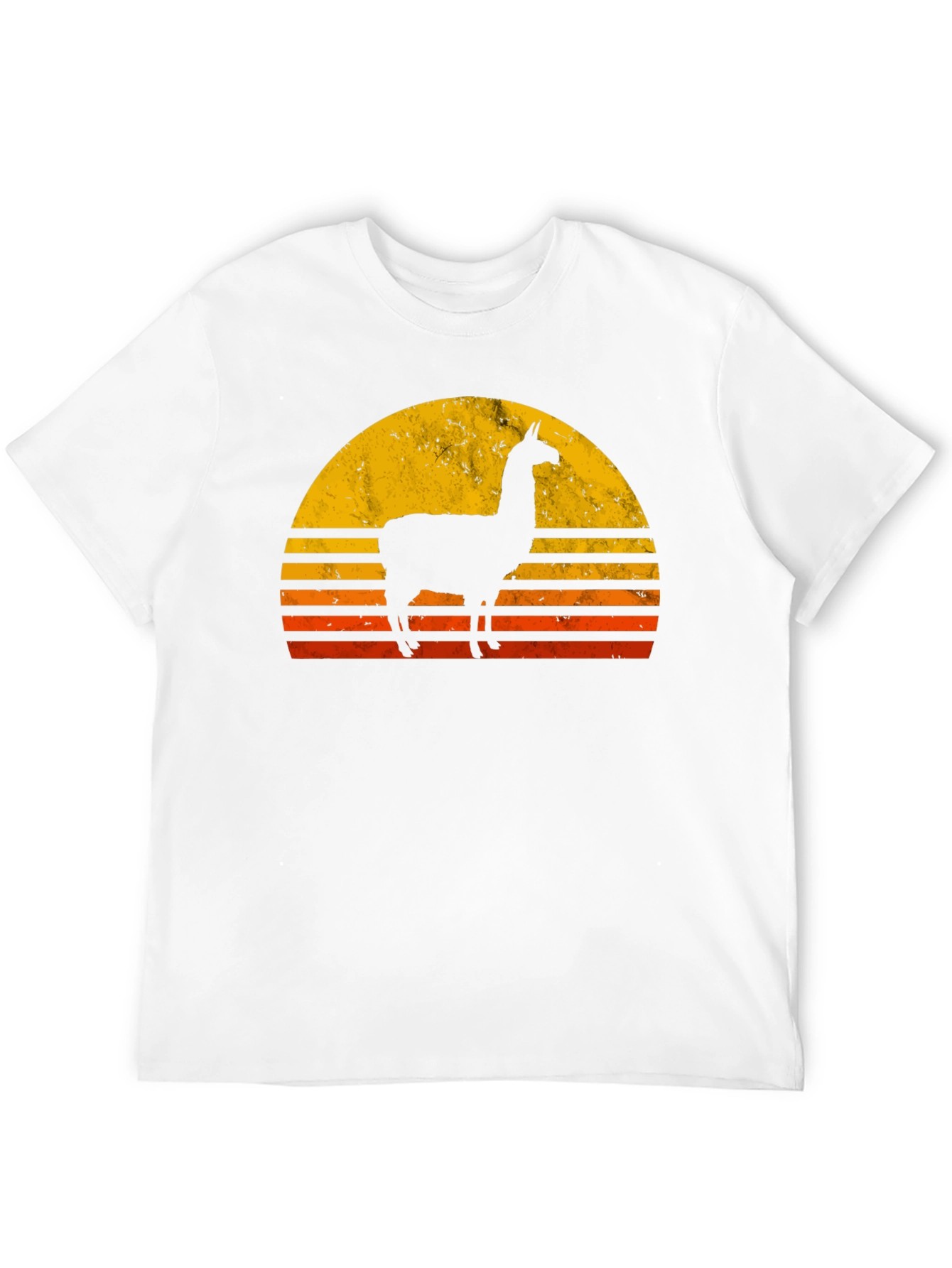 Llama Sunset Graphic T-Shirt - Retro Style