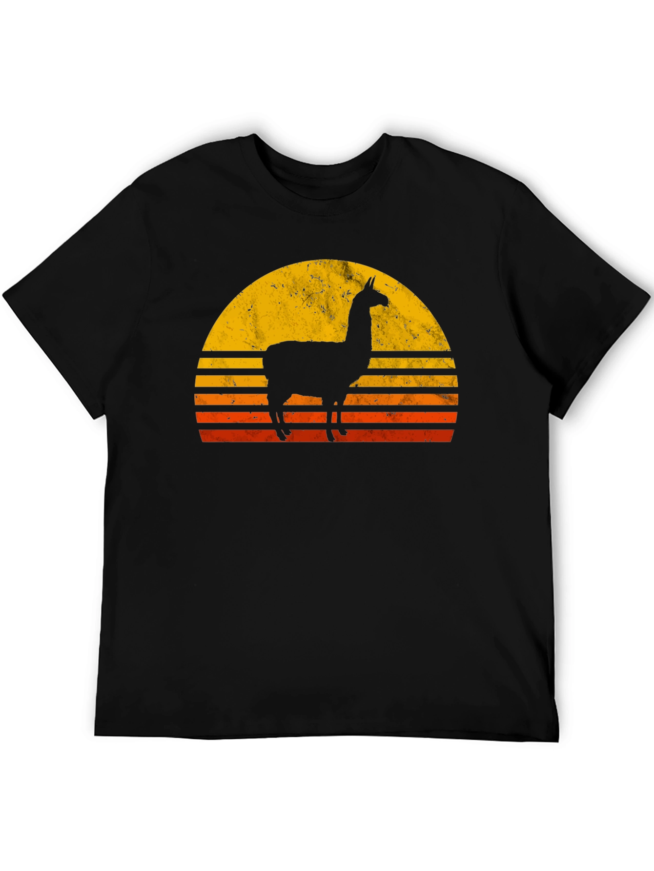 Llama Sunset Graphic T-Shirt - Retro Style