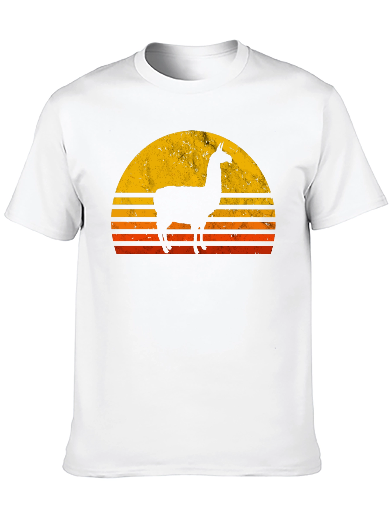 Llama Sunset Graphic T-Shirt - Retro Style