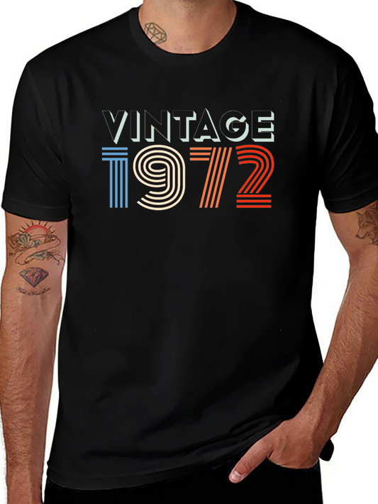 Vintage 1972 Graphic Tee - Retro Birthday Shirt