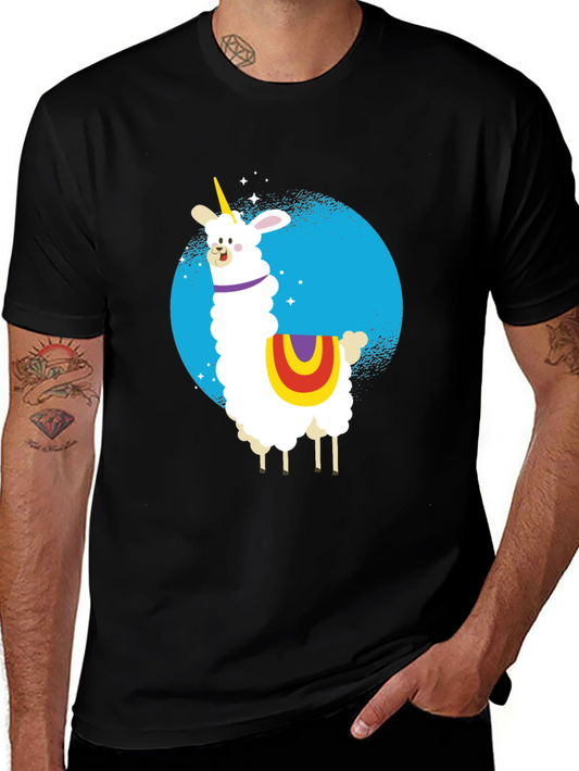 Unicorn Llama Graphic Tee - Soft Cotton Casual Shirt