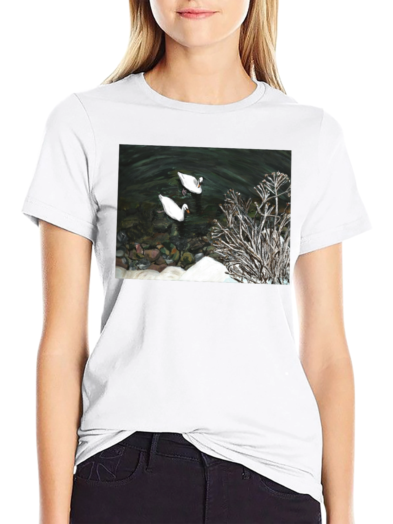 Swan Lake Graphic Tee - Black