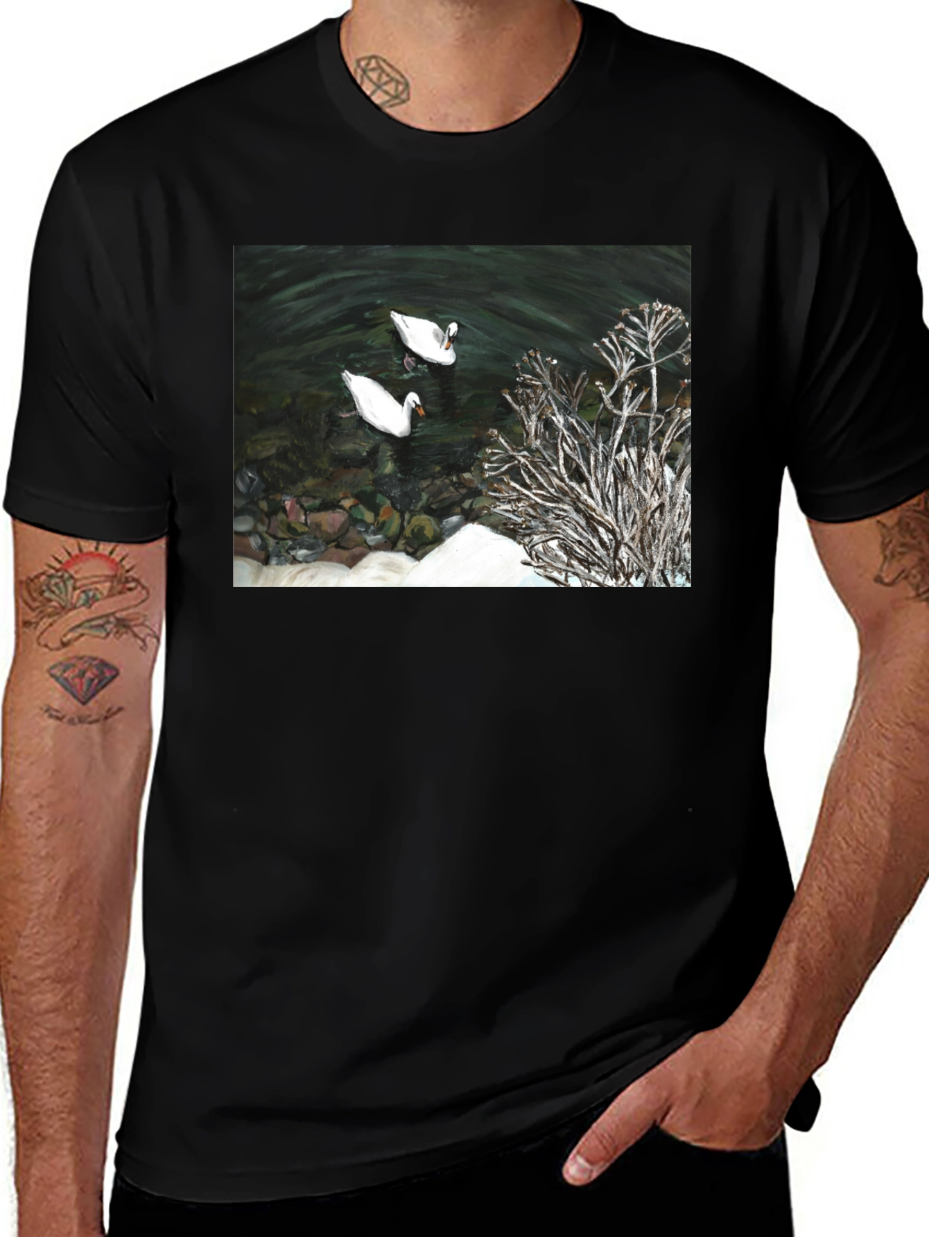 Swan Lake Graphic Tee - Black