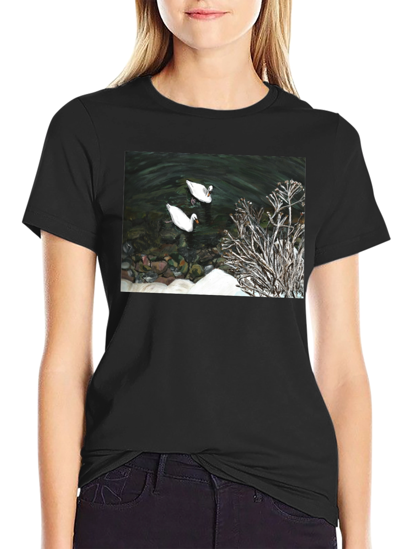 Swan Lake Graphic Tee - Black