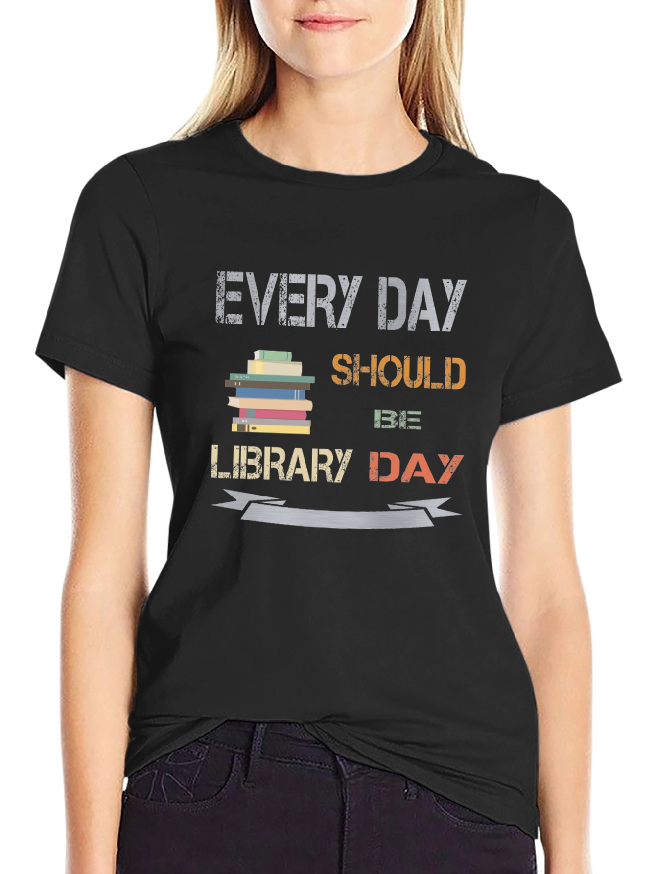 Every Day Should Be Library Day Graphic Tee