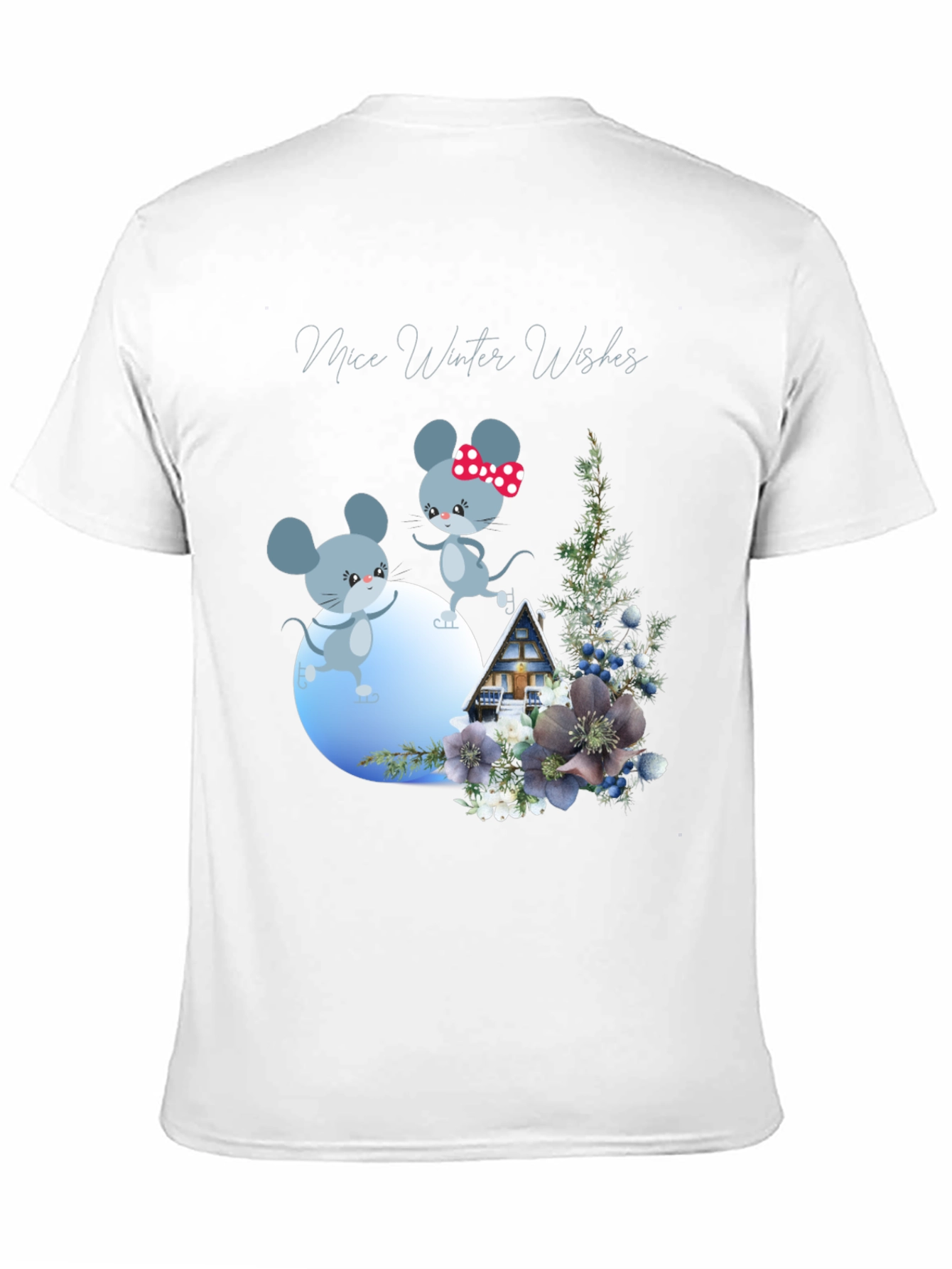 Mice Winter Wishes Black Graphic T-Shirt