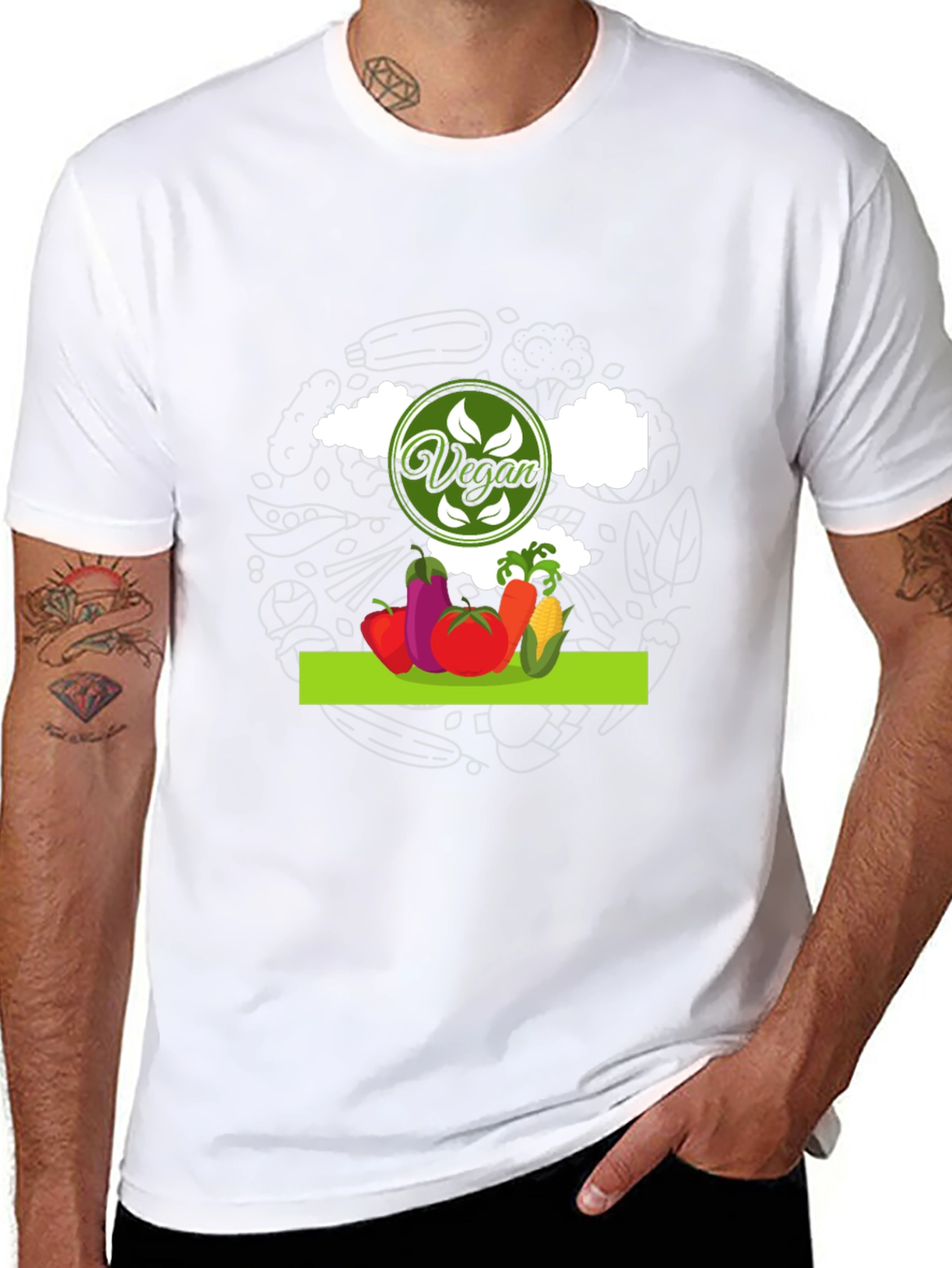 Vegan Graphic T-Shirt - Eat Your Veggies!