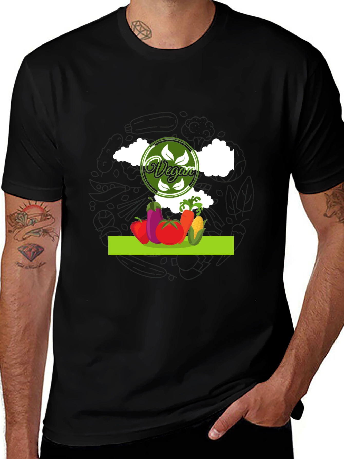 Vegan Graphic T-Shirt - Eat Your Veggies!