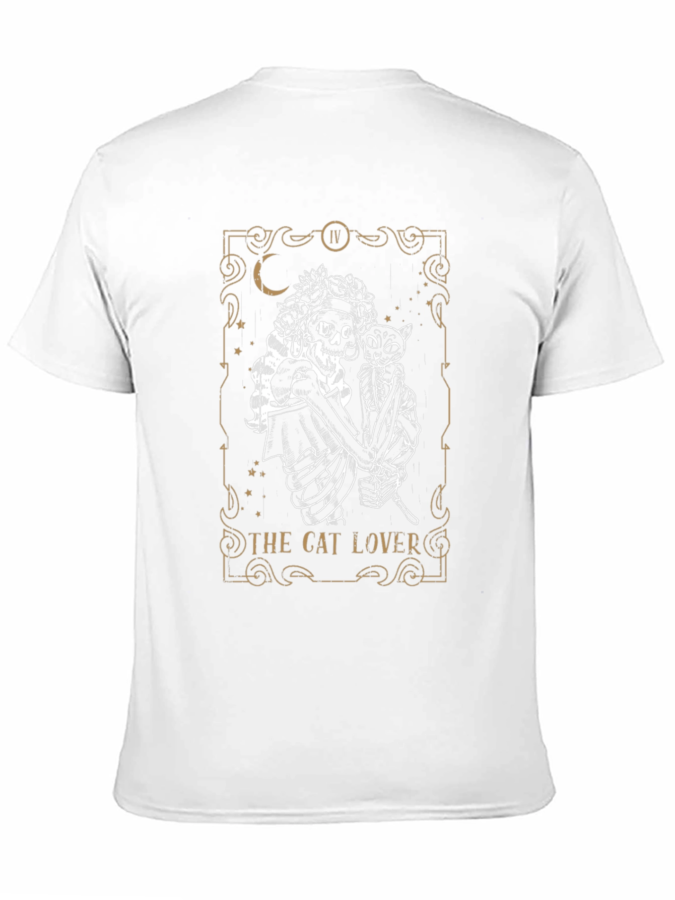 Skeleton & Cat Lover Tarot Card Graphic T-Shirt