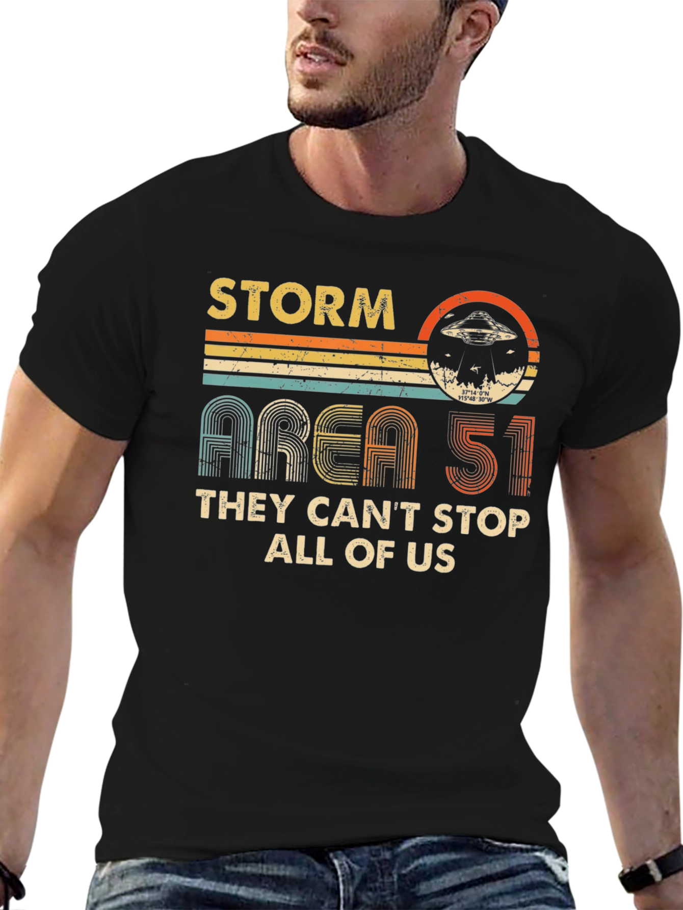 Storm Area 51 Retro UFO Graphic T-Shirt