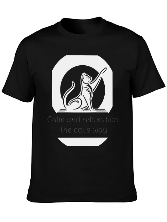 Mens Graphic Tee - Relax Cat Design