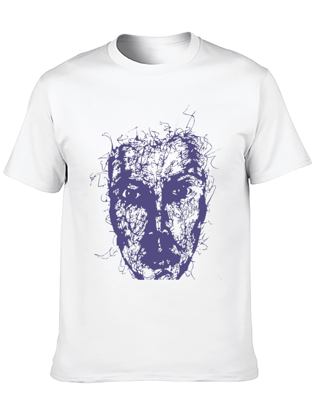 Abstract Face Graphic Tee - Modern Art Style T-Shirt