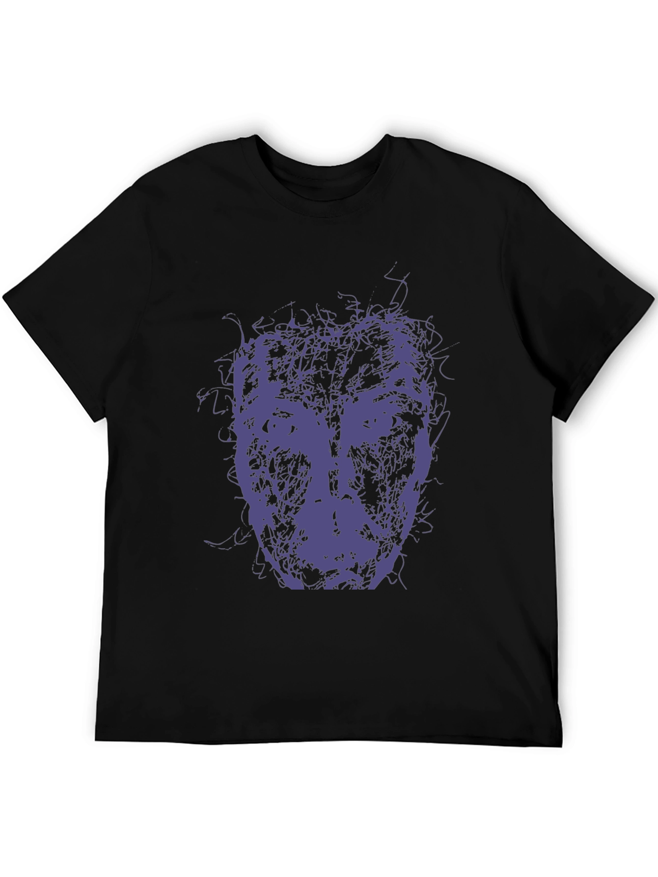 Abstract Face Graphic Tee - Modern Art Style T-Shirt