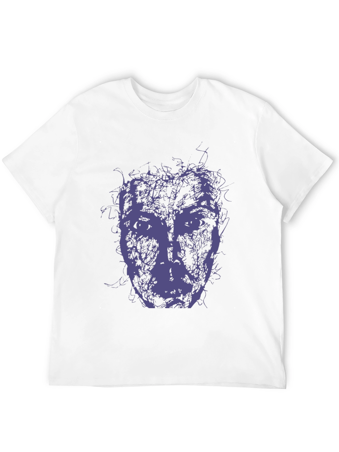 Abstract Face Graphic Tee - Modern Art Style T-Shirt