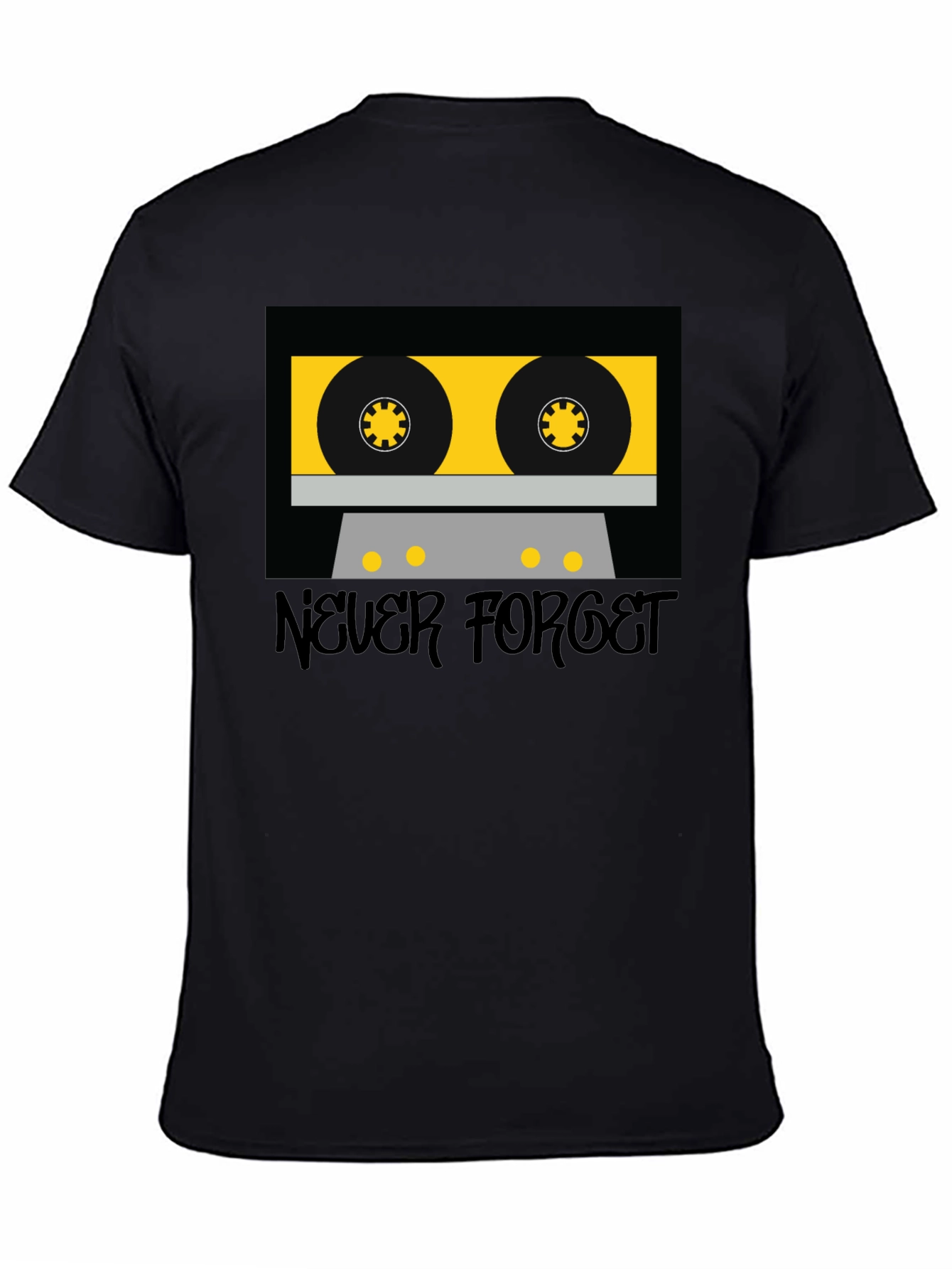 Retro Cassette Tape Graphic T-Shirt - Never Forget