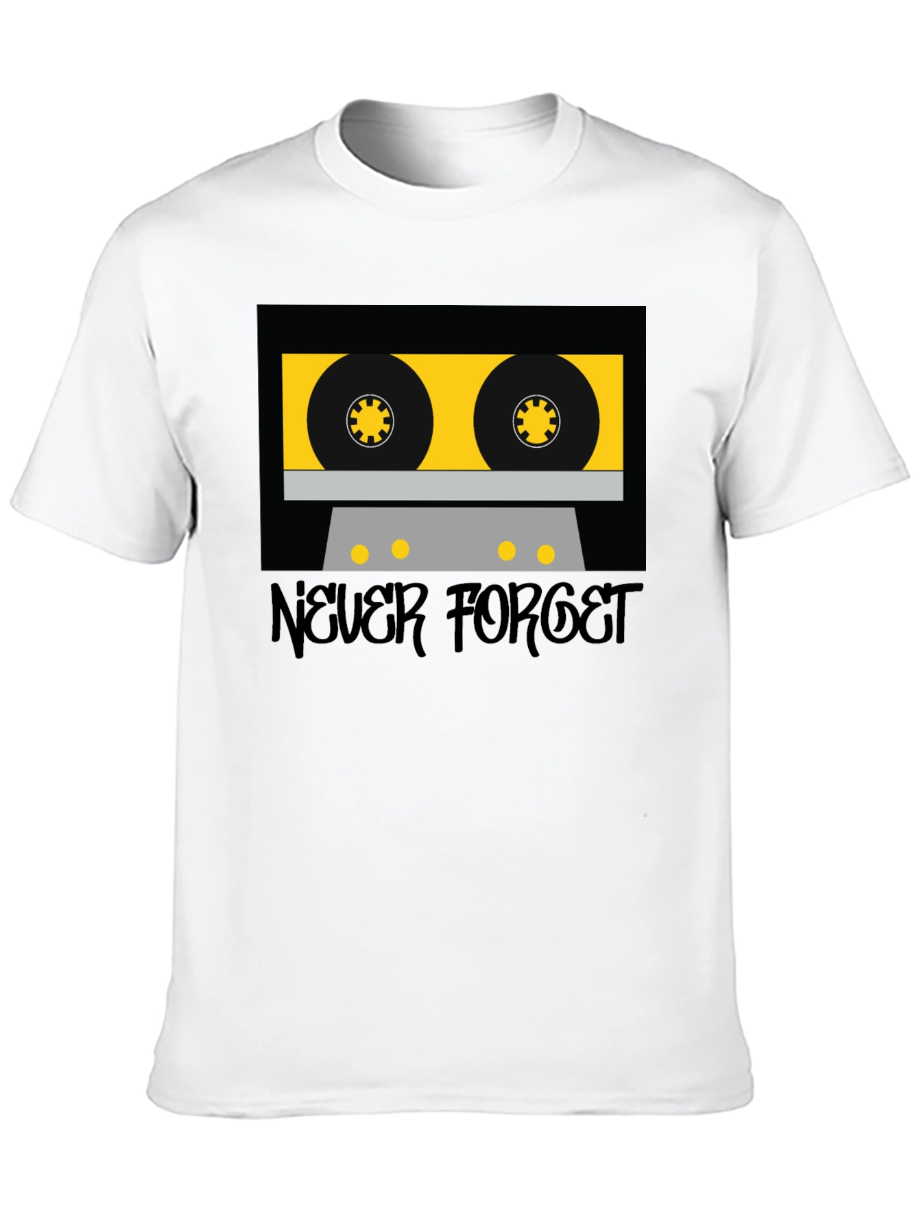 Retro Cassette Tape Graphic T-Shirt - Never Forget