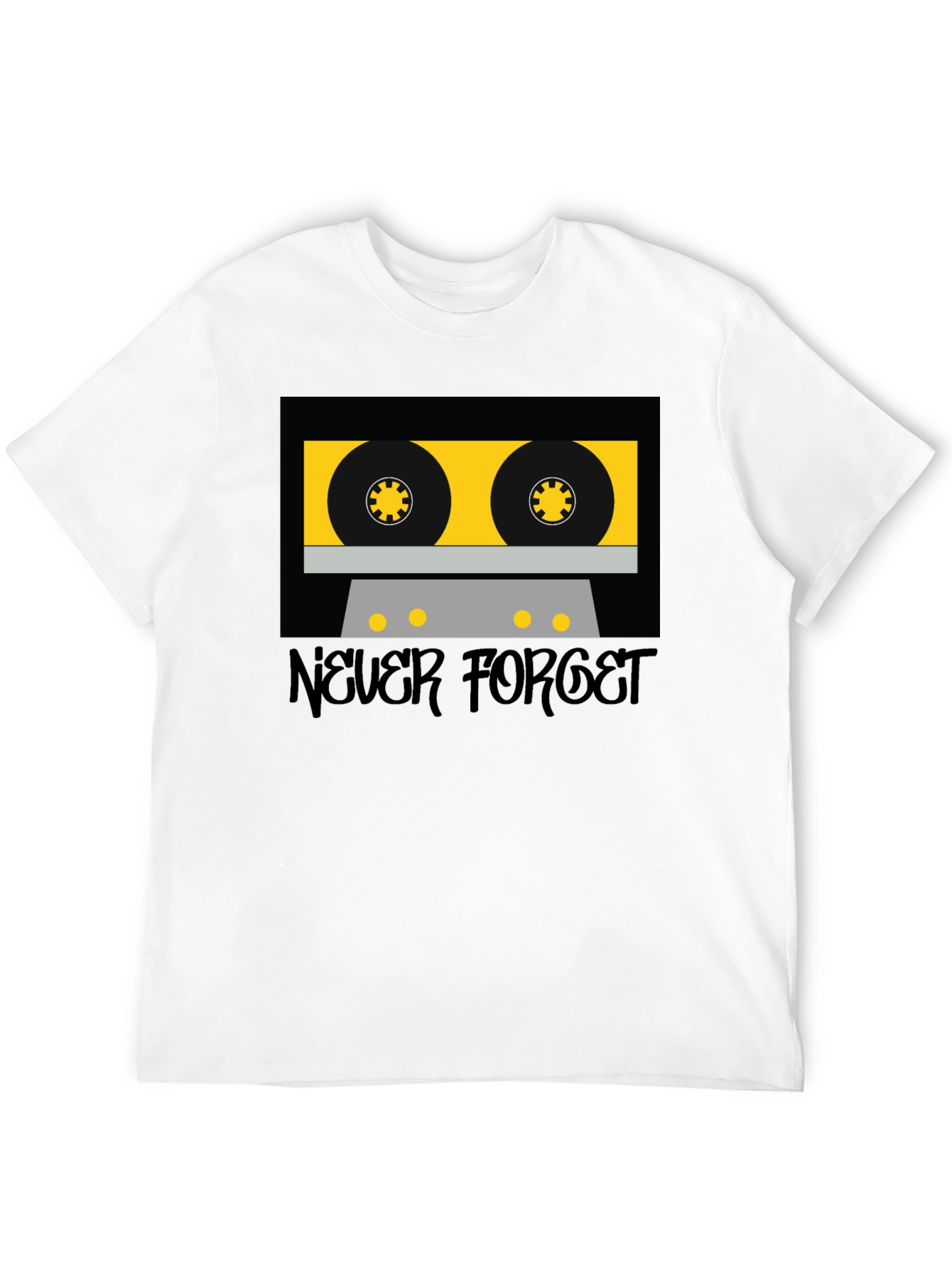 Retro Cassette Tape Graphic T-Shirt - Never Forget