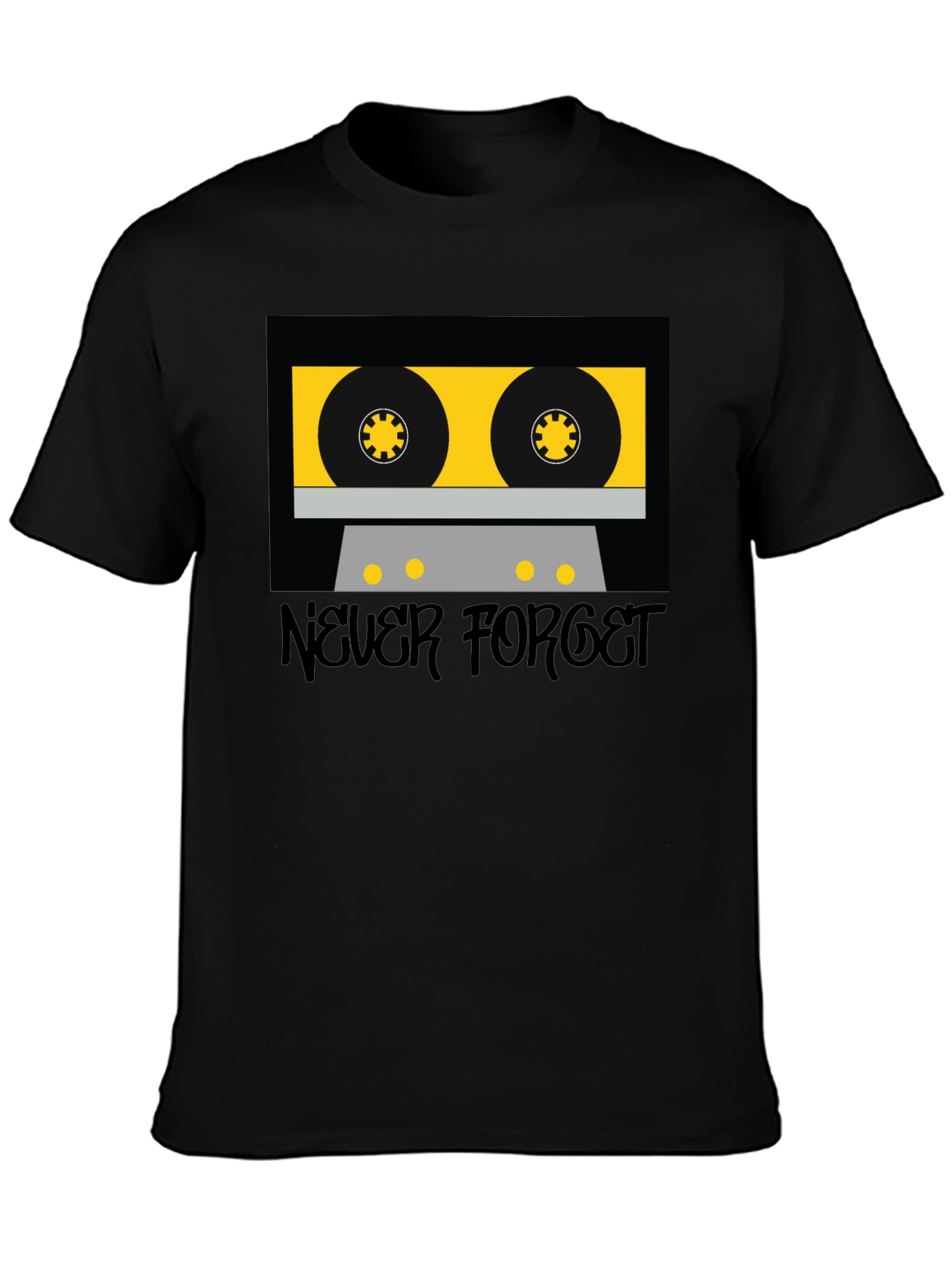 Retro Cassette Tape Graphic T-Shirt - Never Forget