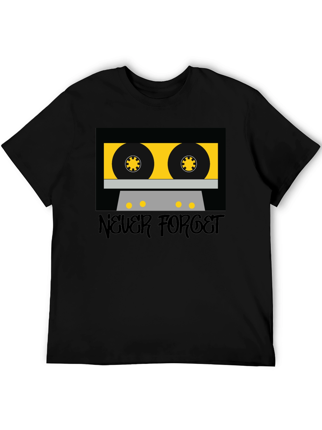 Retro Cassette Tape Graphic T-Shirt - Never Forget
