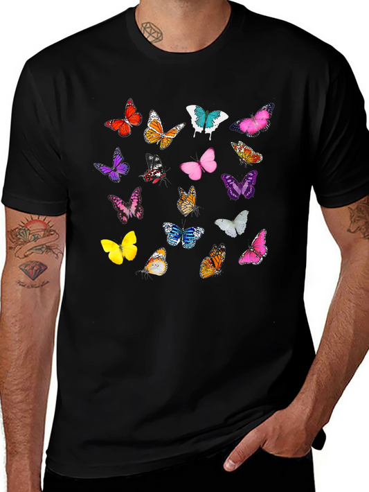 Butterfly Graphic Print Black T-Shirt