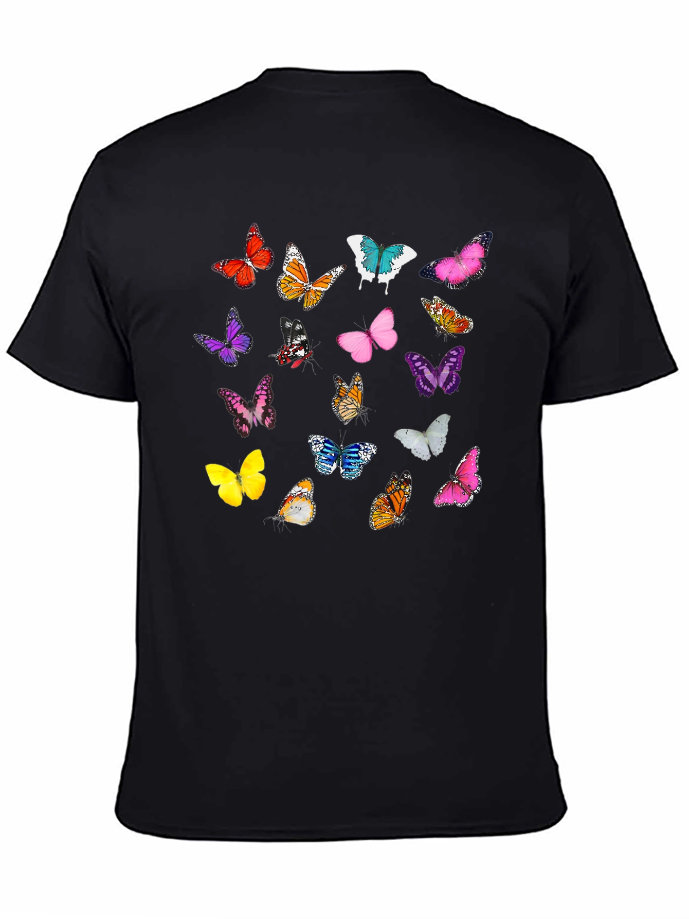 Butterfly Graphic Print Black T-Shirt