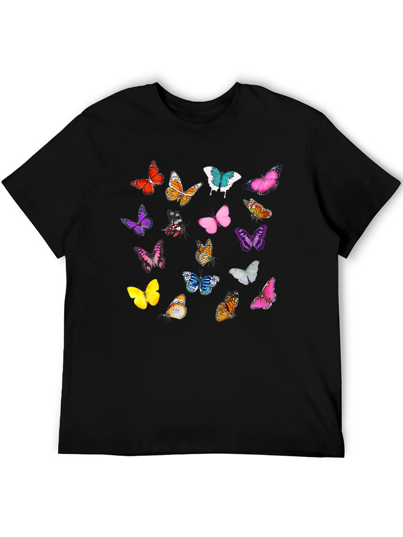 Butterfly Graphic Print Black T-Shirt