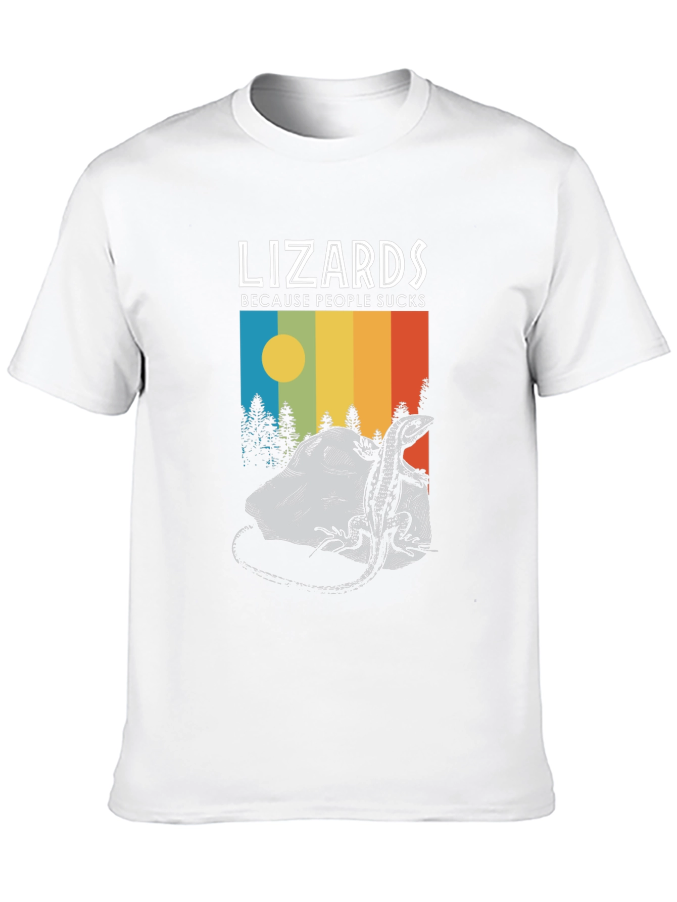 Lizards Because People Suck Black Graphic Tee