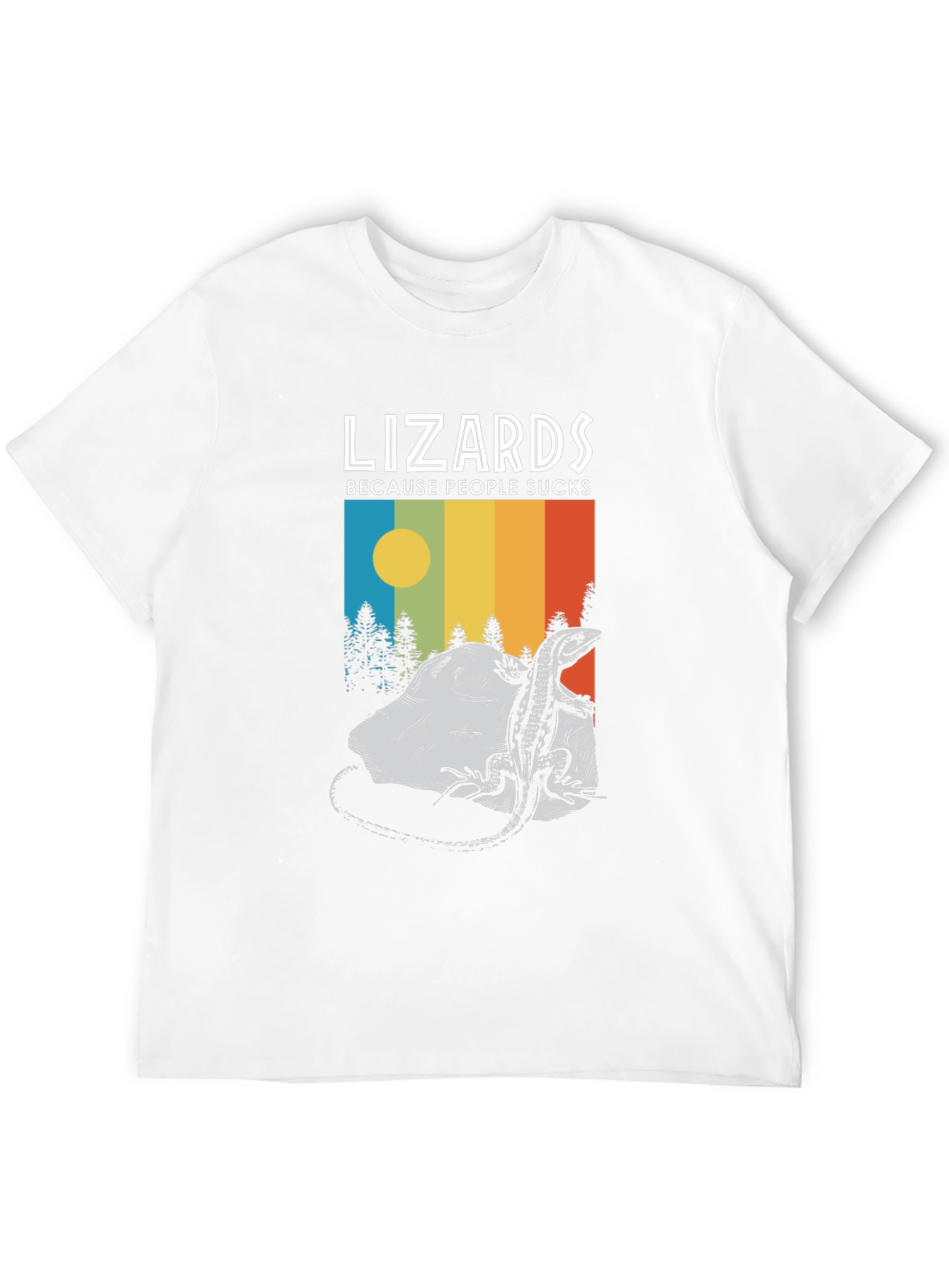 Lizards Because People Suck Black Graphic Tee
