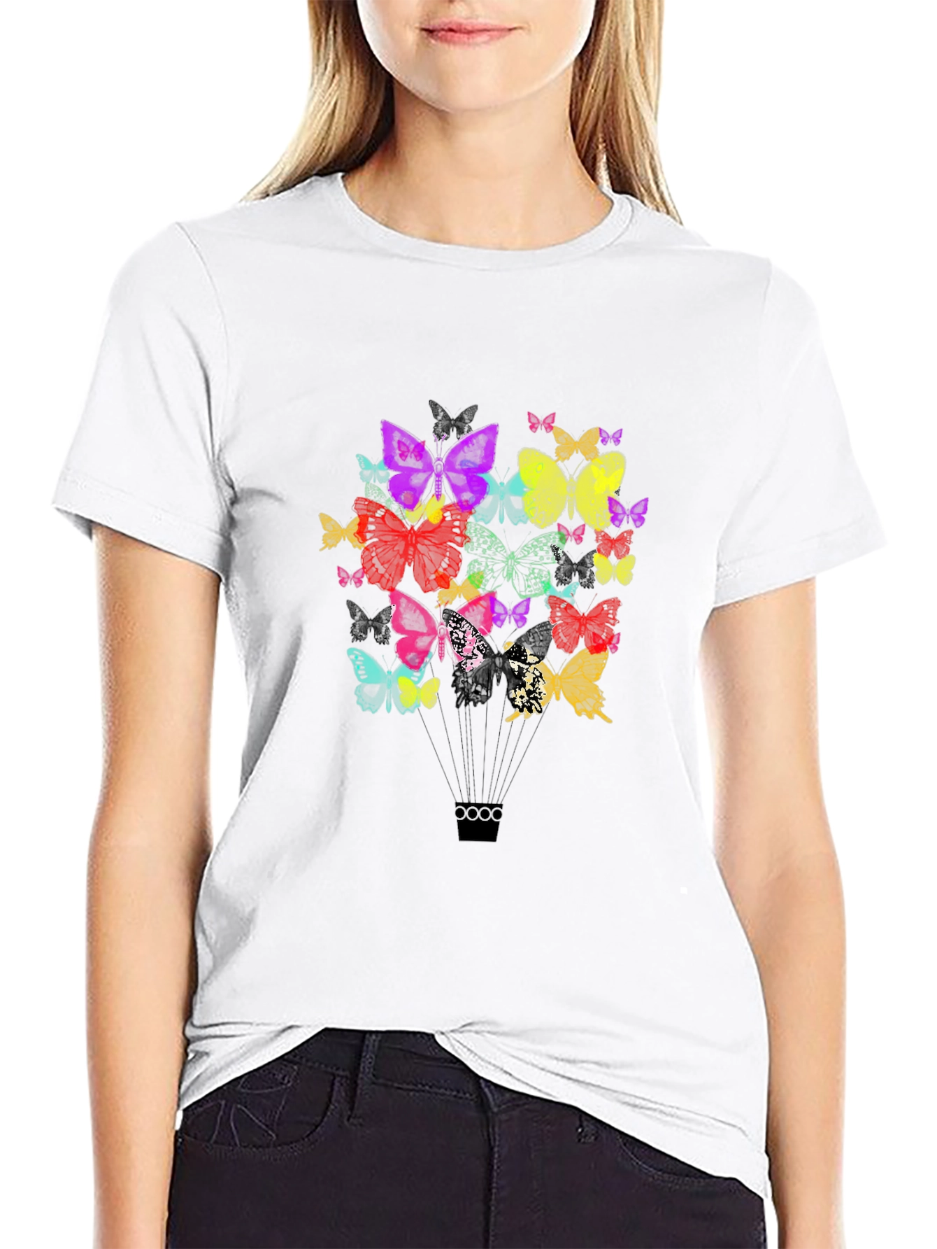 Butterfly Balloon Graphic T-Shirt