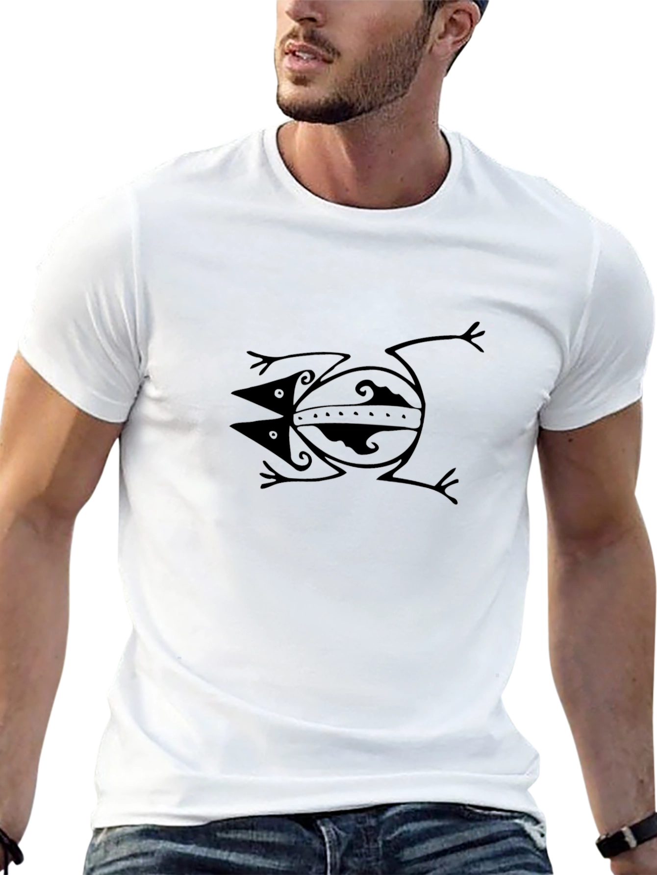 Tribal Frog Graphic Tee - Black