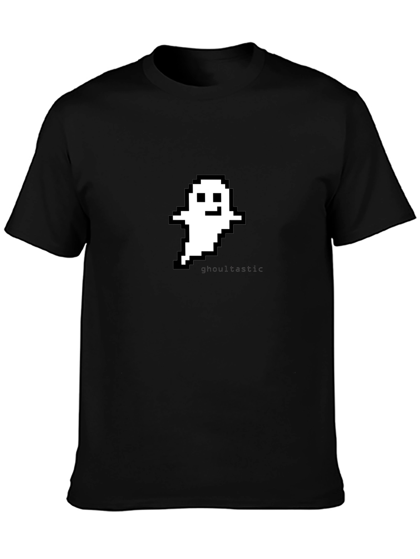 Pixel Ghost Graphic Black T-Shirt