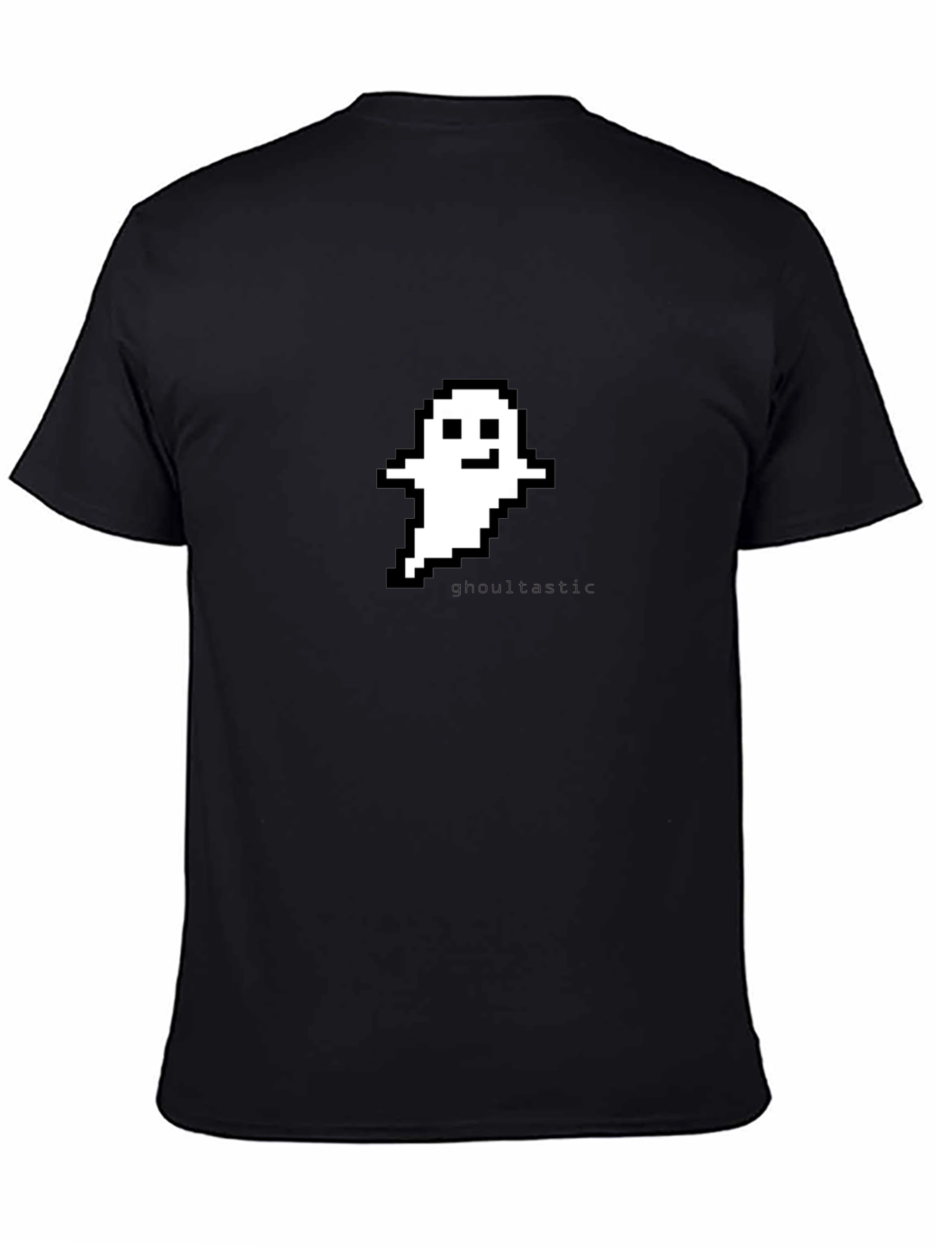 Pixel Ghost Graphic Black T-Shirt