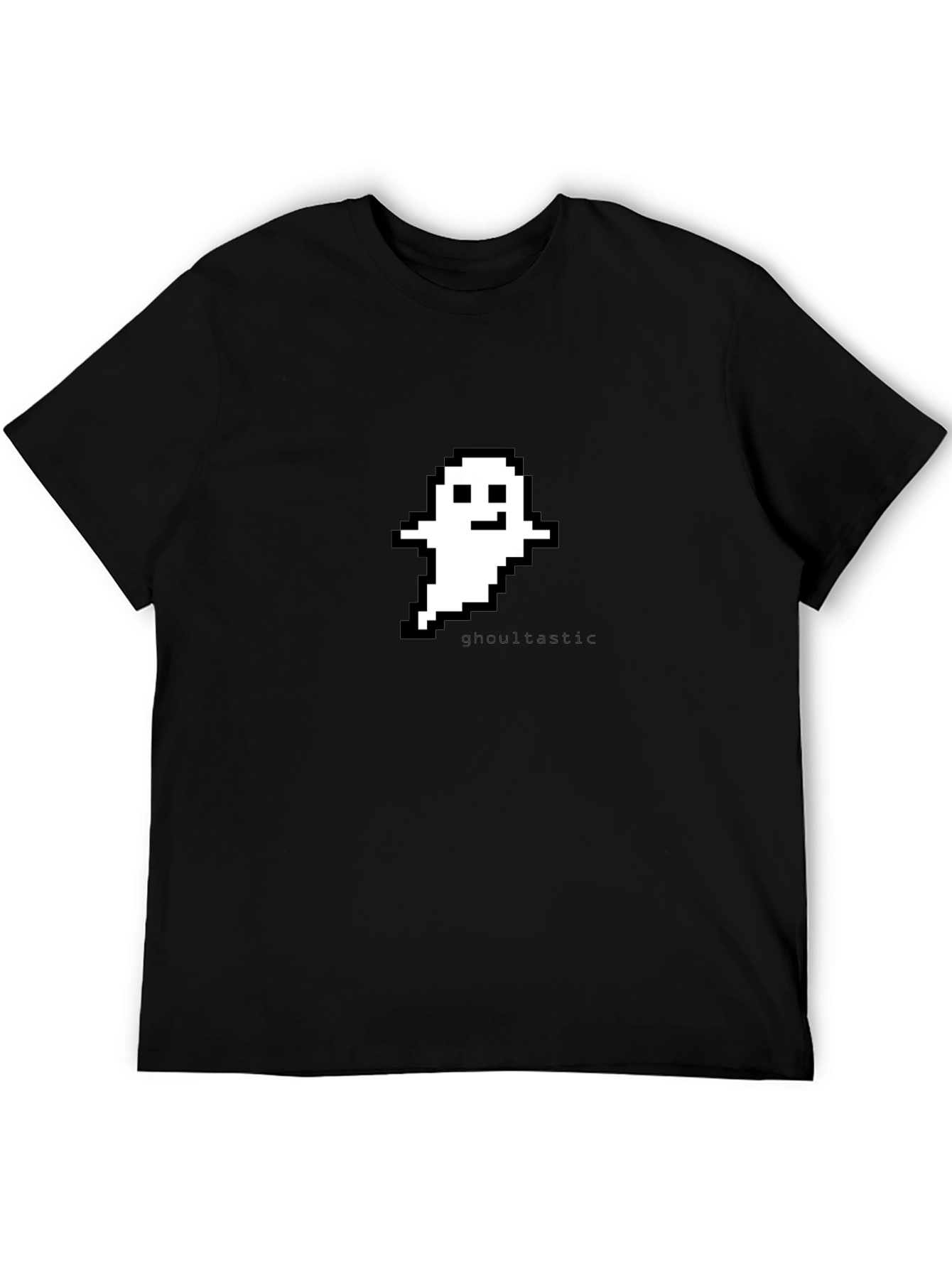 Pixel Ghost Graphic Black T-Shirt