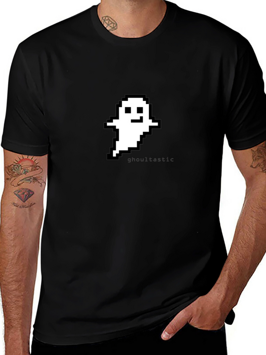 Pixel Ghost Graphic Black T-Shirt