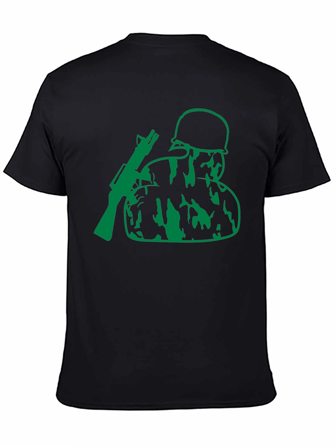 Green Soldier Graphic Black T-Shirt