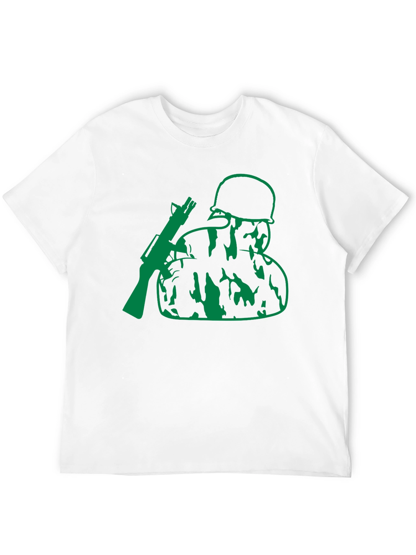 Green Soldier Graphic Black T-Shirt