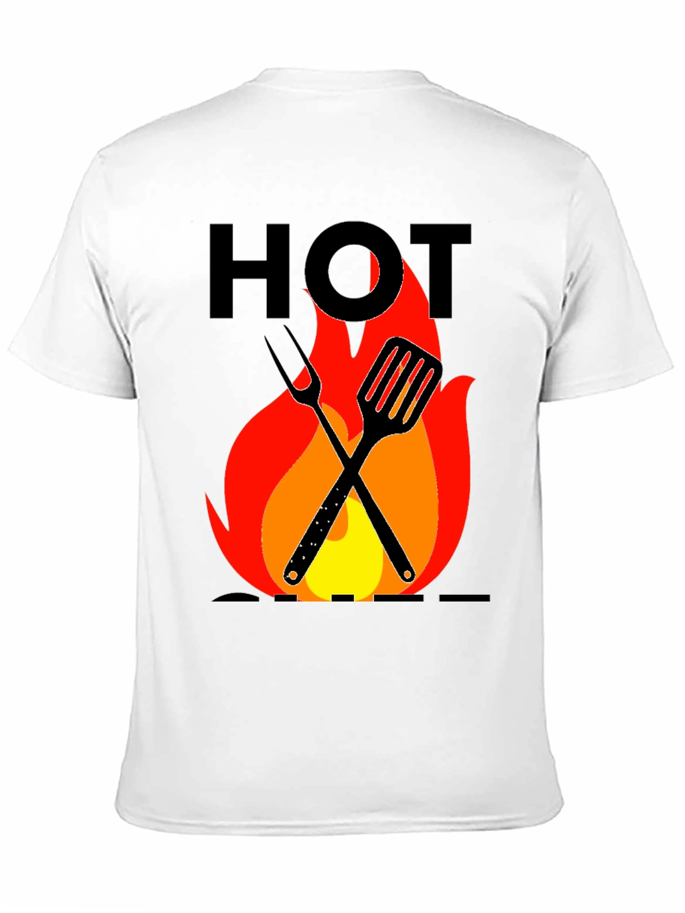 Hot Grill T-Shirt - BBQ Tools & Flames Design